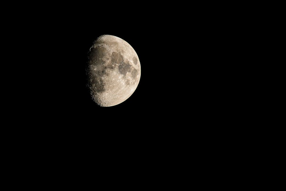 A detailed shot of the waning gibbous moon against a dark night sky, captured in Canonsburg.