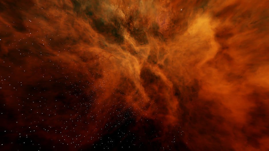 A vibrant image of a fiery nebula with vivid stars sparkling in the vastness of deep space.