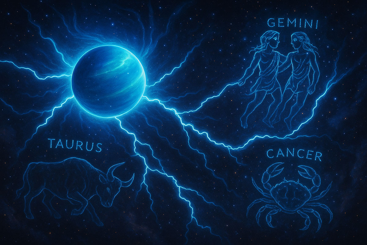 Vibrant neon signs illuminated on a dark brick wall with various shapes and colors.