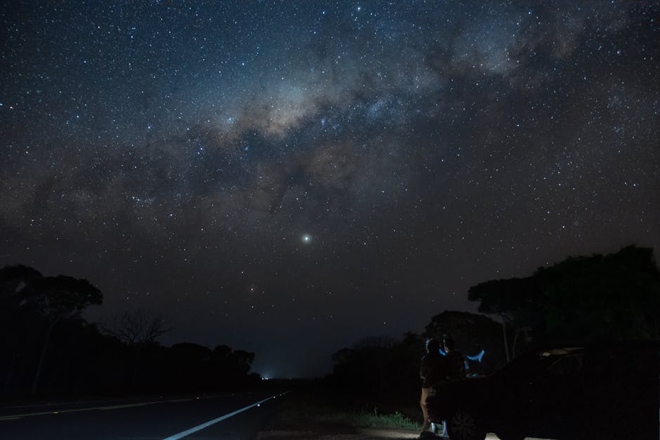 Captivating view of the Milky Way over a peaceful road in Bonito, Brazil. Perfect for night sky enthusiasts.